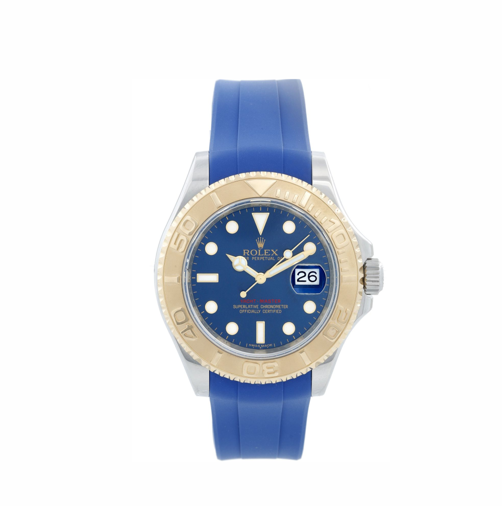 Rolex Yacht Master Full Blue Rubber Strap Swiss Automatic Watch - Swiss ...