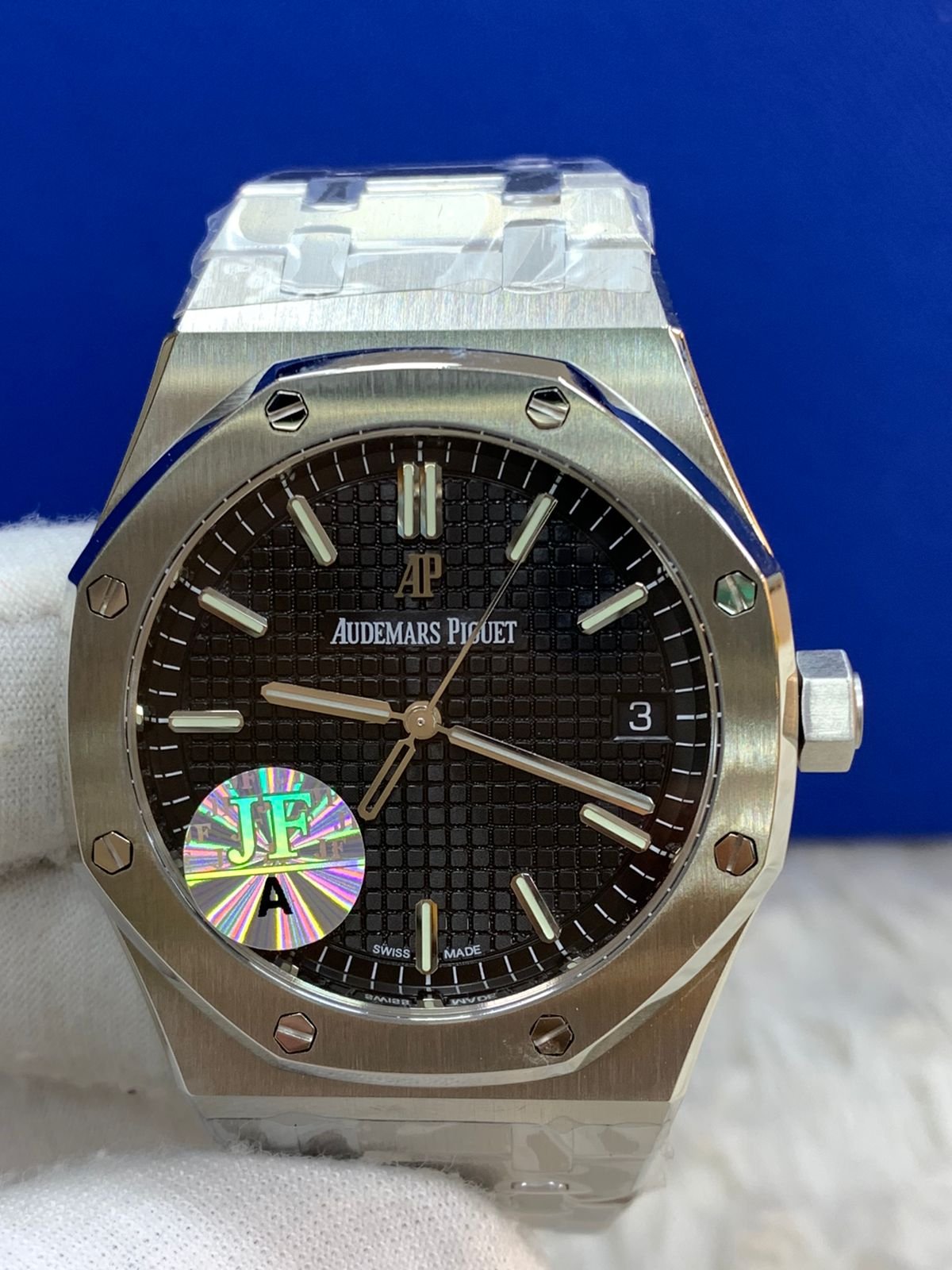 Audemars Piguet Royal Oak Black Dial Swiss ETA Automatic Men's Watch.