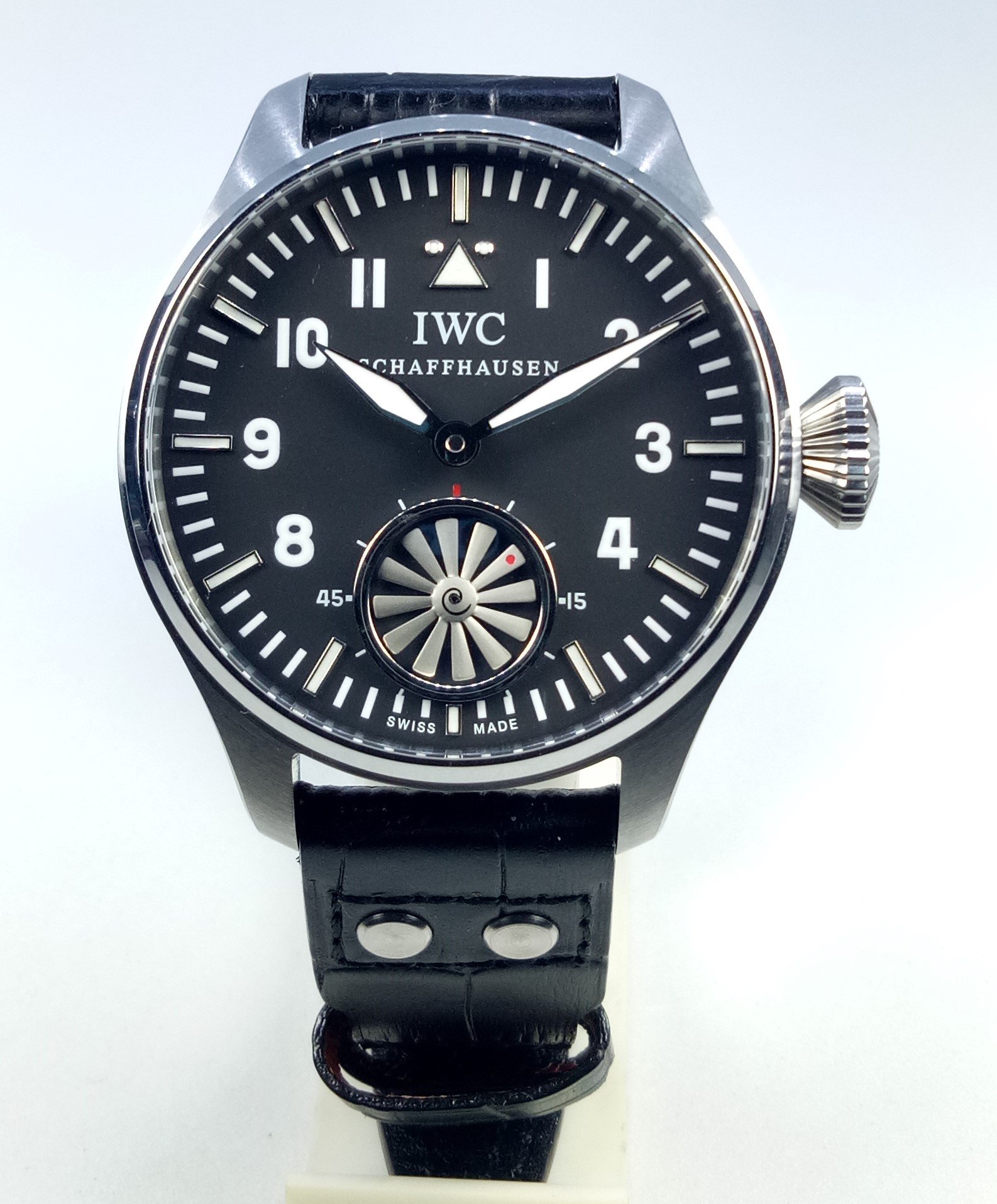 IWC Schaffhausen - Pilot’s Stainless Steel Case Black Dial Swiss-ETA Automatic Movement Men's Watch.