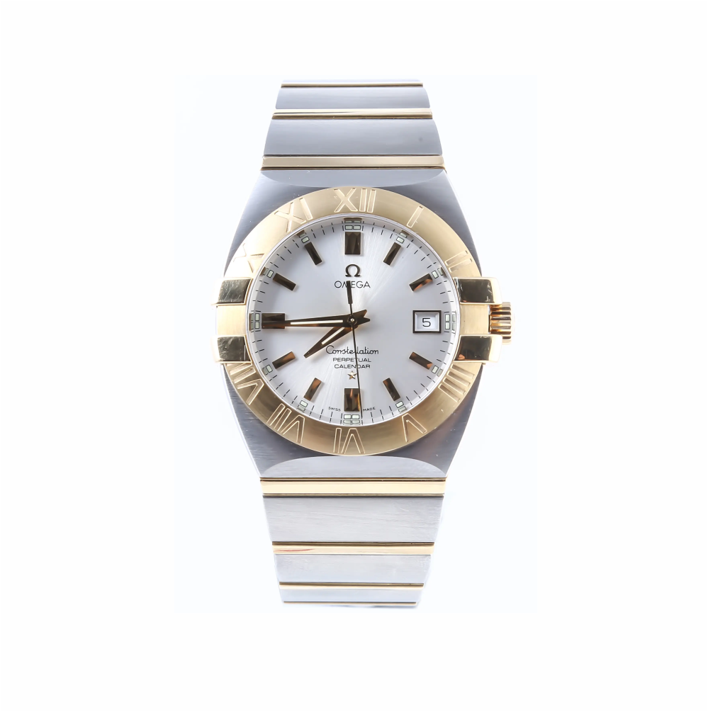 Omega Constellation Double Eagle DAY-DATE Gold Bezel SWISS ETA 2250 Valjoux Automatic Watch