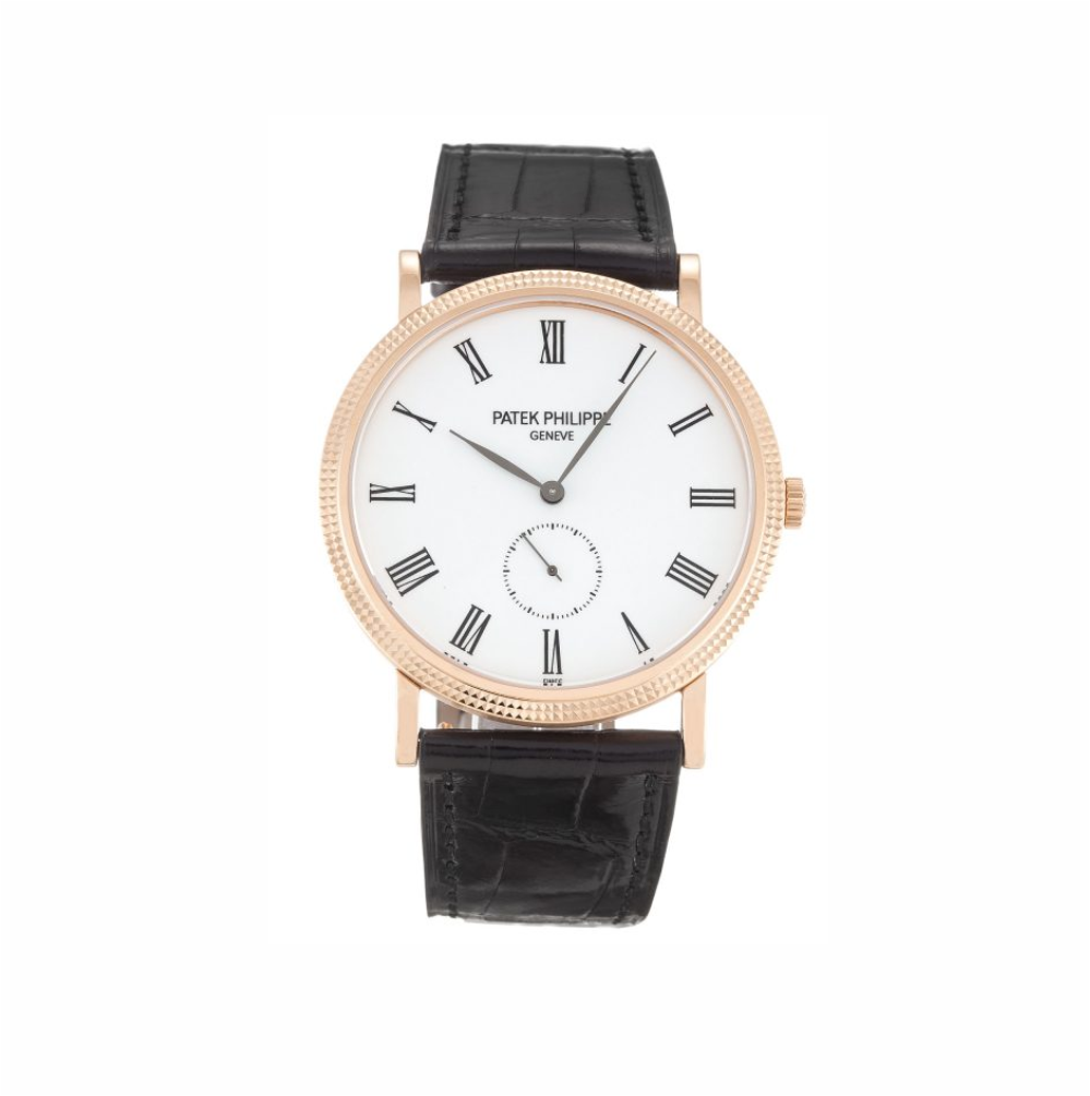 Patek Philippe Calatrava Rose Gold White Roman Numeral men watch