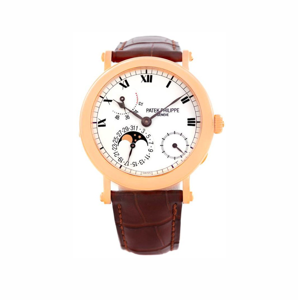 Patek Philippe Power Reserve moon phase rose gold watch - Swiss o watches