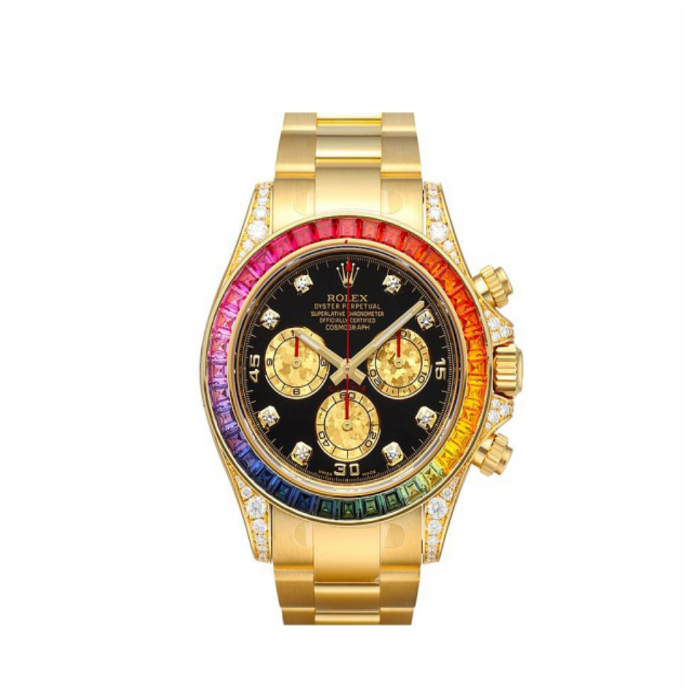 Rolex Cosmograph Daytona Rainbow Jewels Swiss ETA 7750 Valjoux Movement Watch