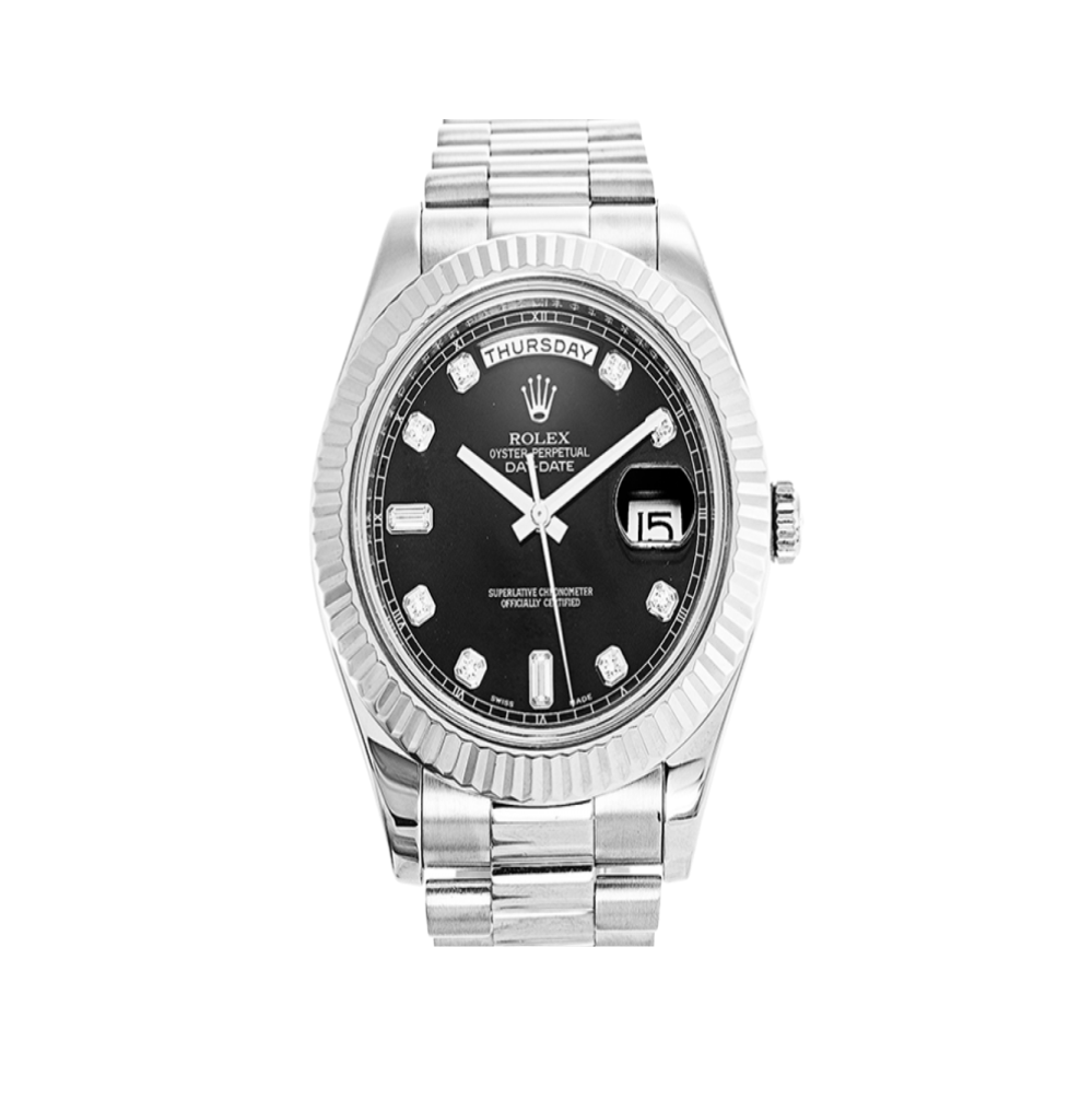 Rolex Day-Date Black Dial Silver watch