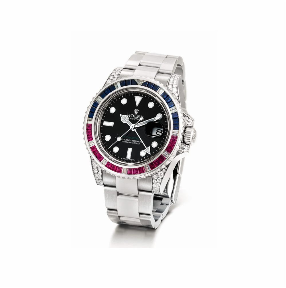 Rolex Submariner Red & Black Ruby Bezel Swiss ETA 7750 Valjoux Automatic Movement Watch