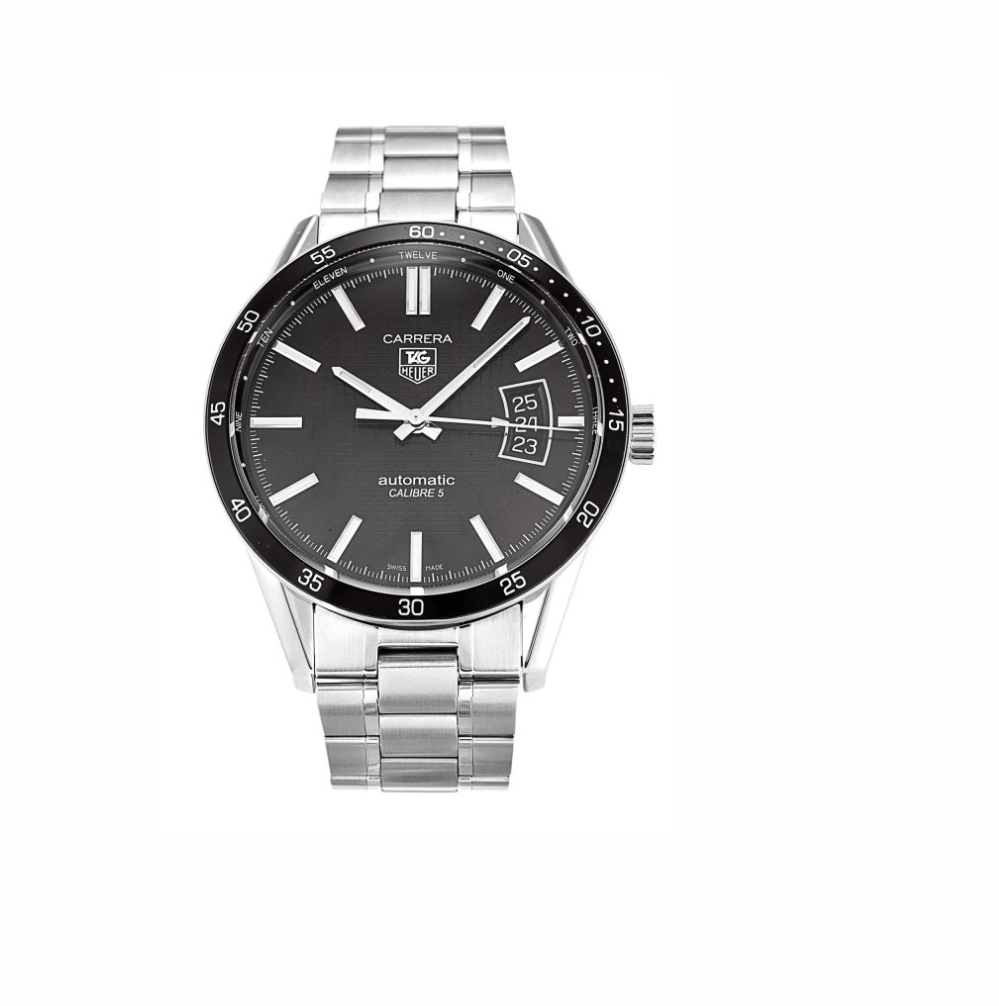 Tag Heuer Carrera Steel Case Black Baton Dial