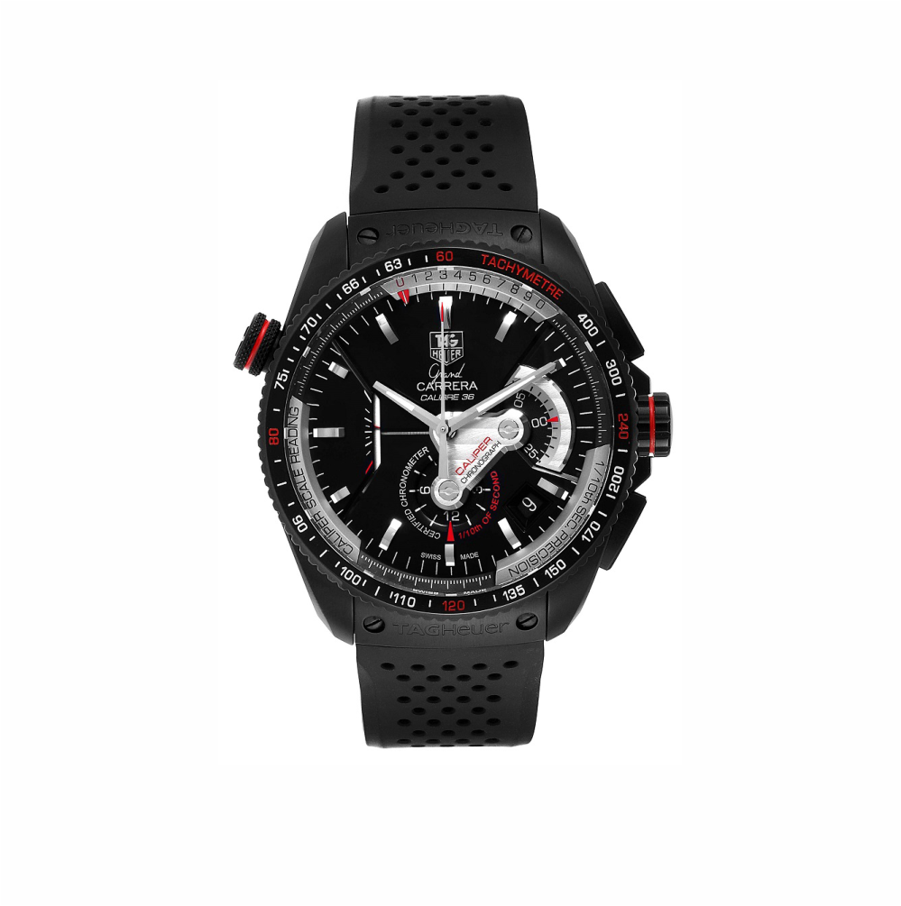 Tag Heuer Grand Carrera Calibre 36 ETA 7750 Valjoux Automatic Chronograph Rubber Strap Watch