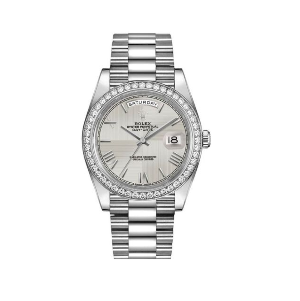 rolex Day-Date Silver Dial Men's Watch