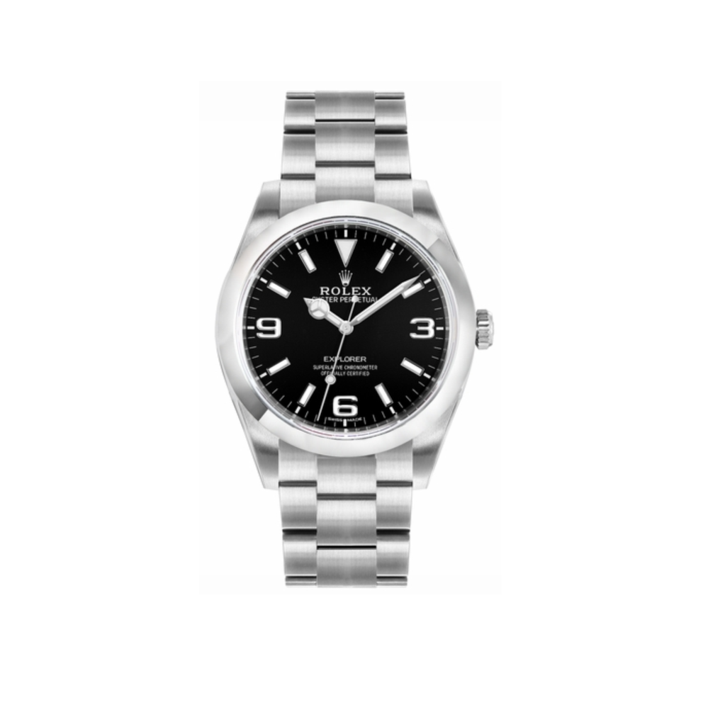 rolex Explorer Black Luminous Dial Men's Watch