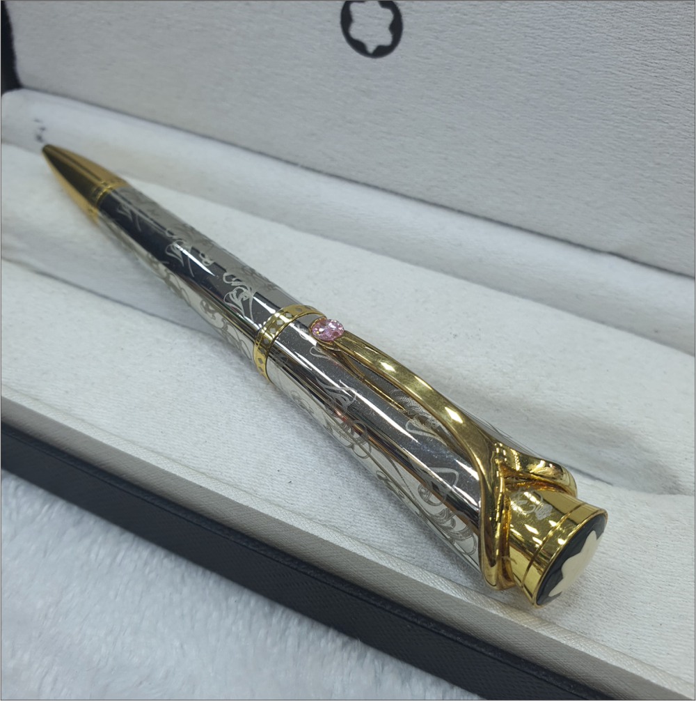 Mont blanc silver golden pen